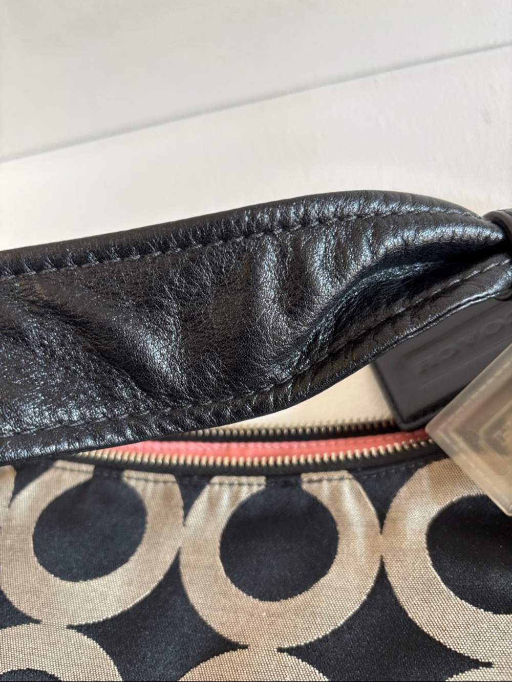 Coach Black & Cream Signature Shoulder Bag - Picture 10 of 16